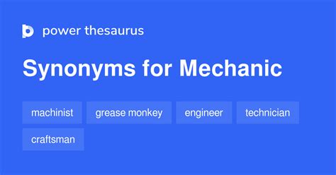 mechanic synonym|antonym for mechanics.